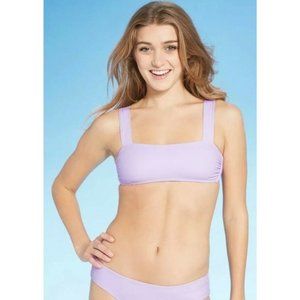 Juniors' Square Neck Bralette Bikini Top - Xhilaration Lavender M (4-6),…